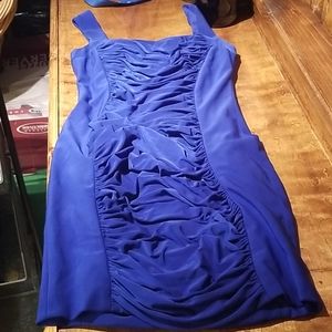 Full zip blue dress